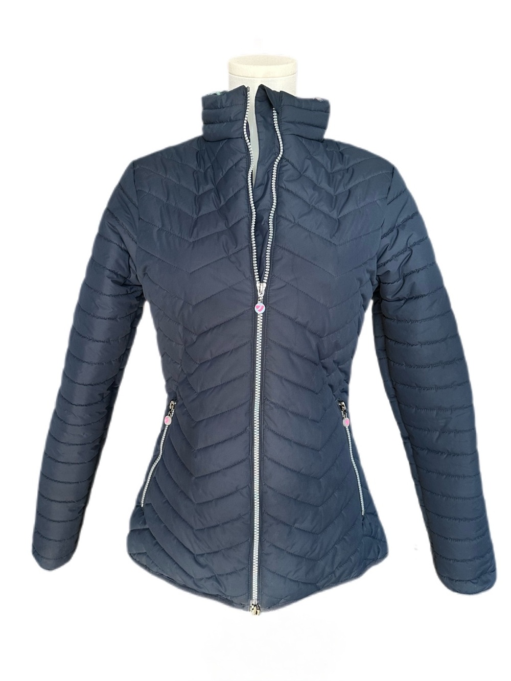 Aubrion Hanwell Women’s Navy Insulated Quilted Equestrian Jacket Small